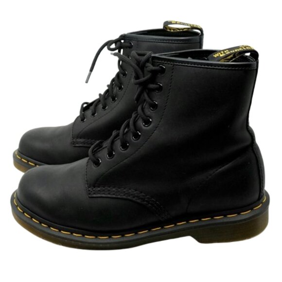 DR MARTENS~1460 Mono Boot~BLACK SMOOTH LEATHER LACE UP~ Women's Size 9 - Picture 5 of 7